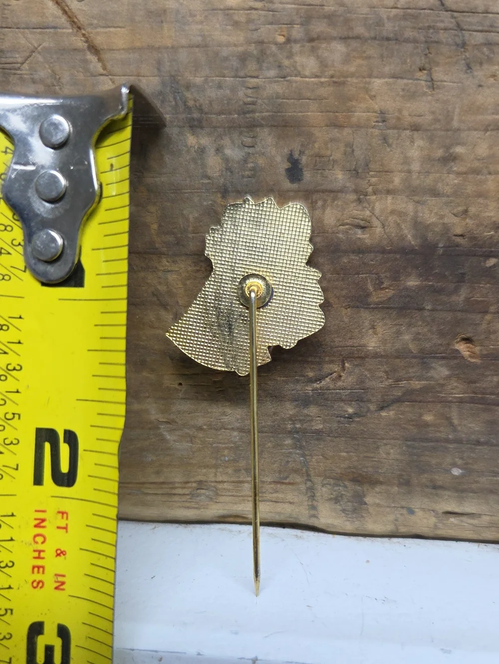 Vintage Holiday Bell Stick Pin - White and Gold Christmas Accessory